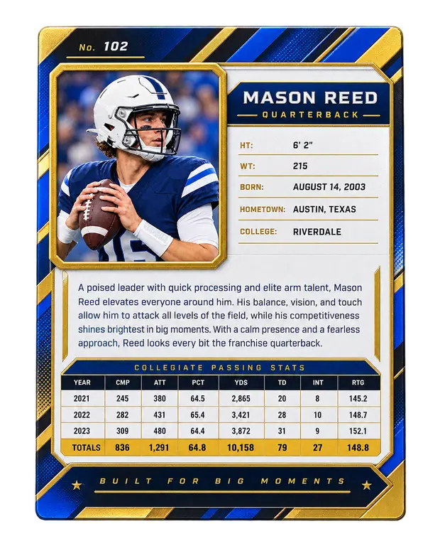The same card's reverse, at the same distance and orientation as the front.